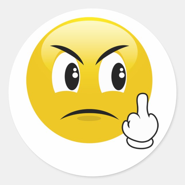 Angry Middle Finger Emoji Stickers (Front)