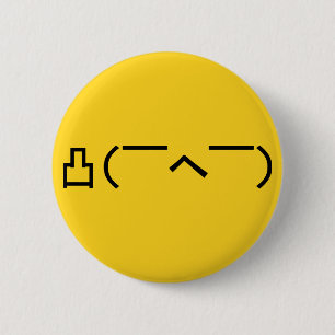 Angry Middle Finger Emoticon Japanese Kaomoji 6 Cm Round Badge