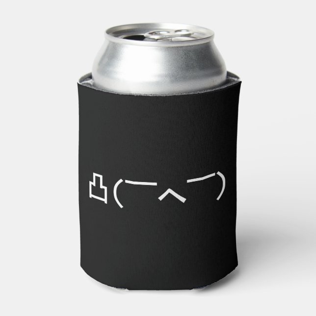 Angry Middle Finger Emoticon Japanese Kaomoji Can Cooler (Can Front)