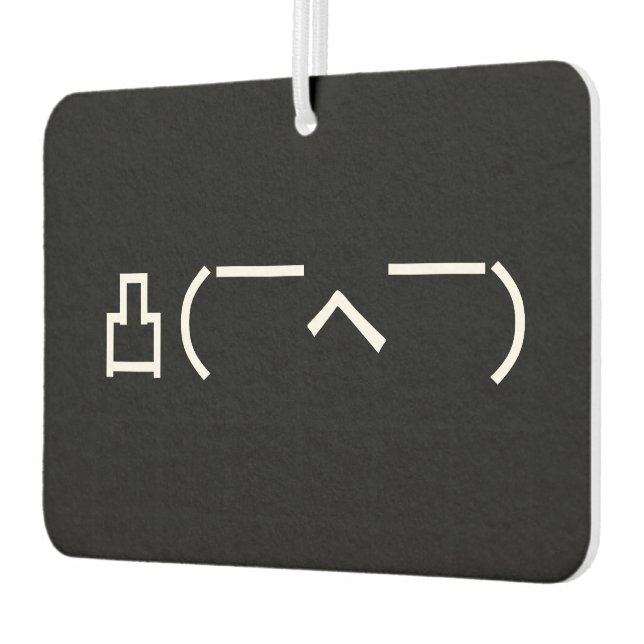 Angry Middle Finger Emoticon Japanese Kaomoji Car Air Freshener (Left)