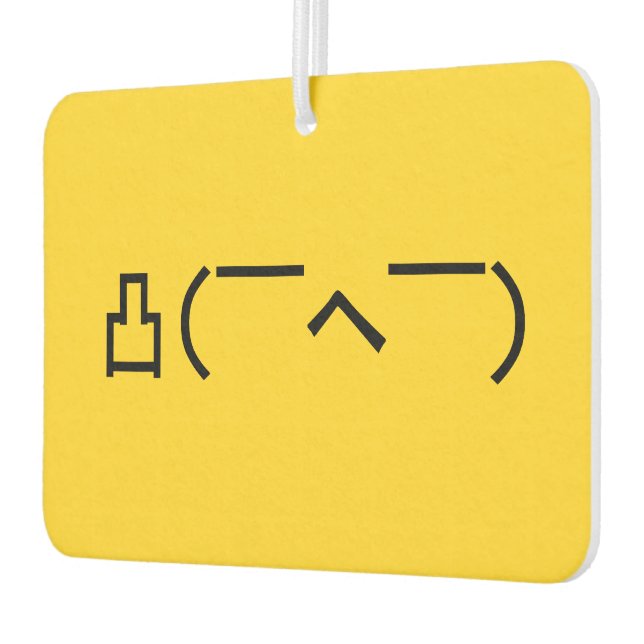 Angry Middle Finger Emoticon Japanese Kaomoji Car Air Freshener (Left)