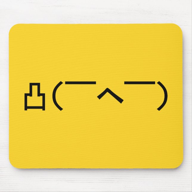 Angry Middle Finger Emoticon Japanese Kaomoji Mouse Mat (Front)
