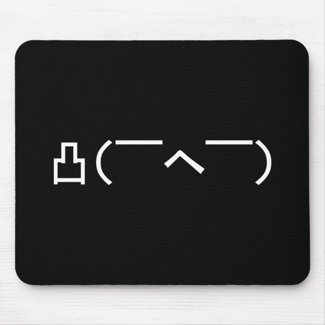 Angry Middle Finger Emoticon Japanese Kaomoji Mouse Mat (Front)