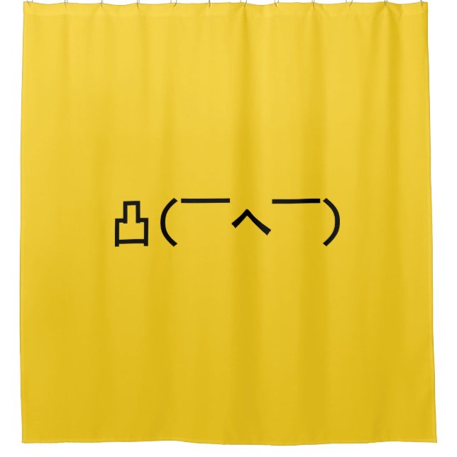 Angry Middle Finger Emoticon Japanese Kaomoji Shower Curtain (Front)