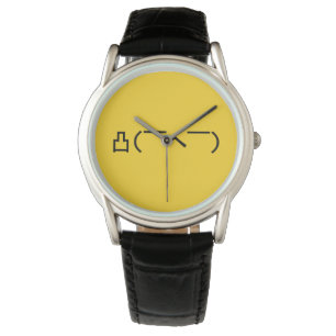 Angry Middle Finger Emoticon Japanese Kaomoji Watch