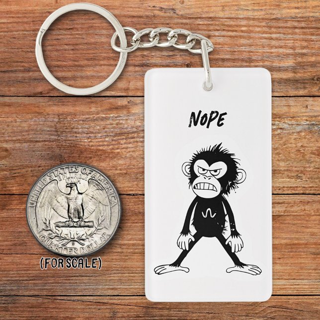 Angry Monkey Drawing Sarcastic Phrase Bag Charm Key Ring (Creator Uploaded)