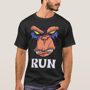 Angry Monkey Face Says Run Running Way Miss Mood T-Shirt