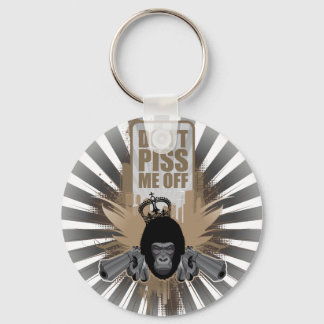 Angry Monkey with Gun Key Ring