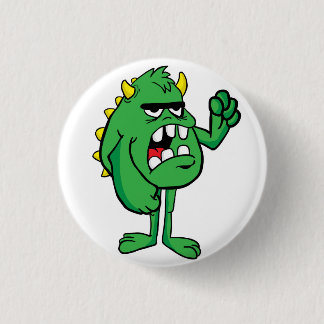 angry monster 3 cm round badge