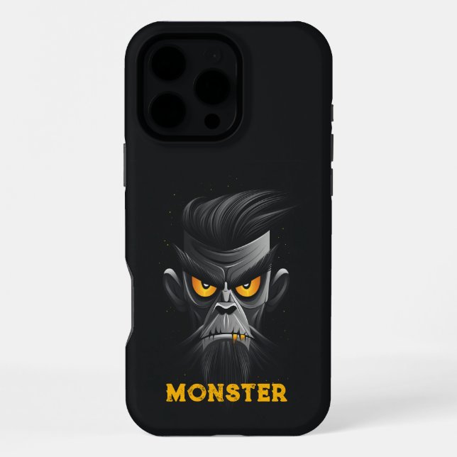 Angry Monster Black iPhone Case (Back)
