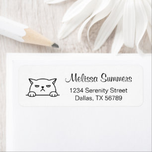 Angry Moody Cat Pet Return Address