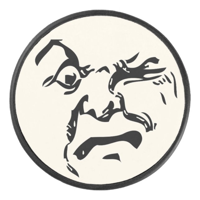 ANGRY MOON HOCKEY PUCK (Front)