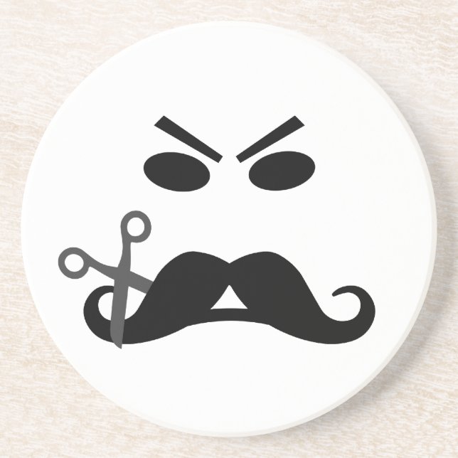 Angry Moustache custom coaster (Front)
