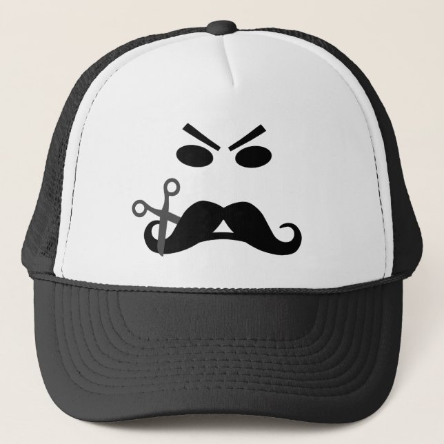 Angry Moustache hat - choose colour (Front)