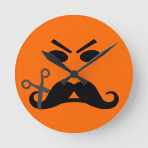 Angry Moustache wall clock