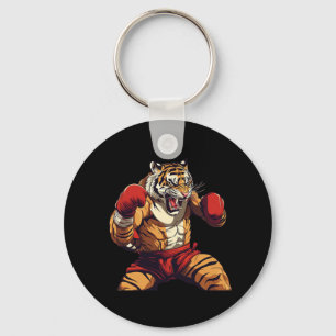 Angry Muay Thai And Thai Boxing Tiger  Key Ring