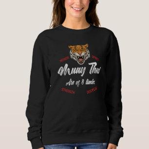 Angry Muay Thai Tiger Thai Boxing And Kickboxing Sweatshirt