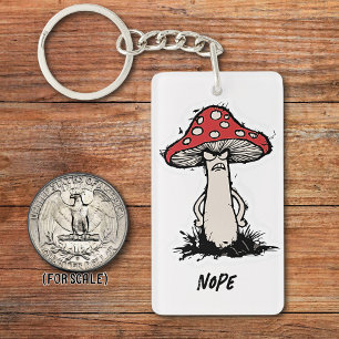 Angry Mushroom Drawing Sarcastic Phrase Bag Charm Key Ring