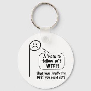 Angry music note "la" key ring