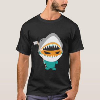 angry ninja shark hockey t shirt