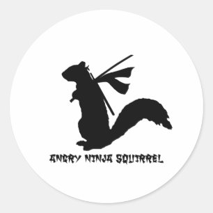 Angry Ninja Squirrel Collection Classic Round Sticker