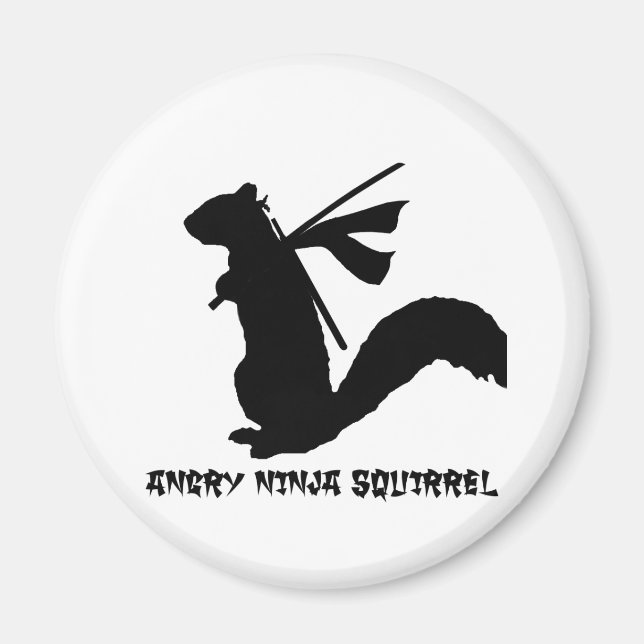 Angry Ninja Squirrel Collection Magnet (Front)