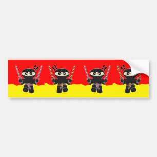 Angry ninjas bumper sticker