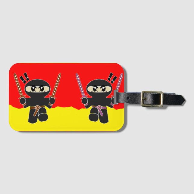 Angry ninjas luggage tag (Front Horizontal)