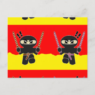 Angry ninjas postcard