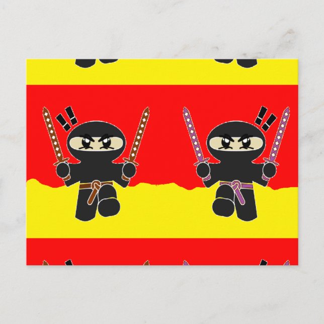 Angry ninjas postcard (Front)