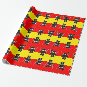 Angry ninjas wrapping paper