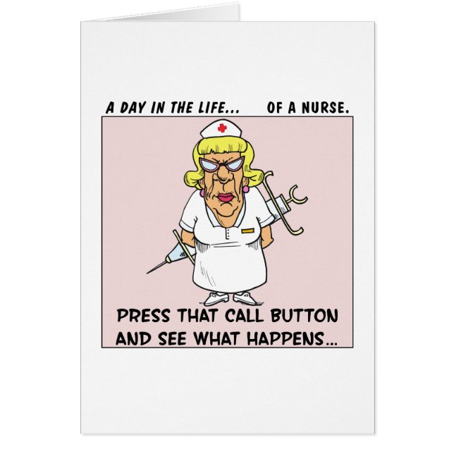 Angry Nurse Threatens Patients with Large Needle (Front)