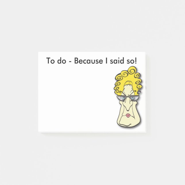 Angry Old Lady - Because I Said So! Post it Notes (Front)