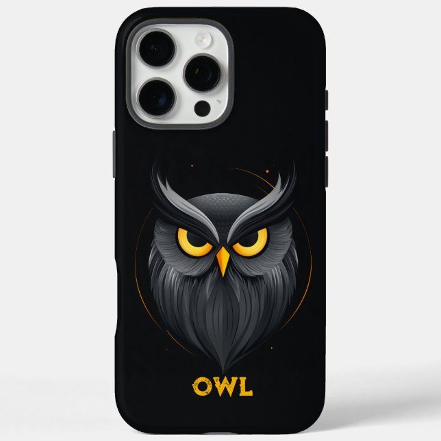 Angry Owl Black Case-Mate iPhone Case (Back)