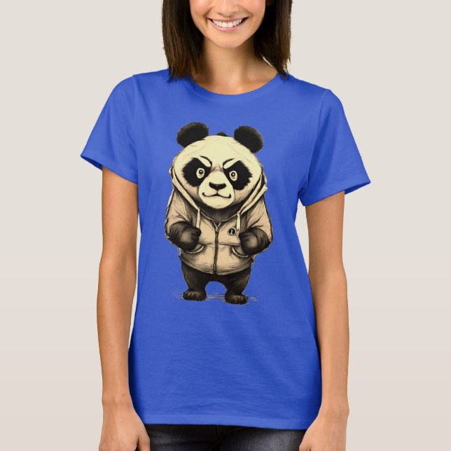 Angry Panda Cute Animal Design T-Shirt (Front)