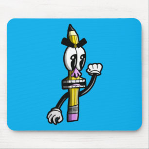 Angry Pencil Full Body Mouse Mat