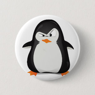 Angry Penguin 6 Cm Round Badge