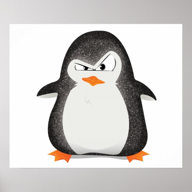 Angry Penguin Glitter Photo Print (Front)