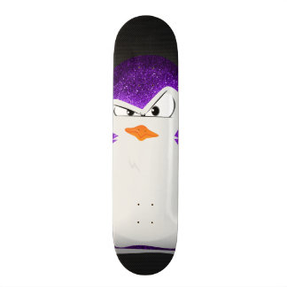 Angry Penguin Purple Glitter Photo Print Skateboard