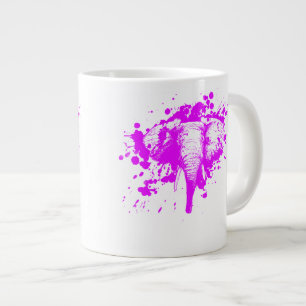 Angry Pink Elephant Large Coffee Mug