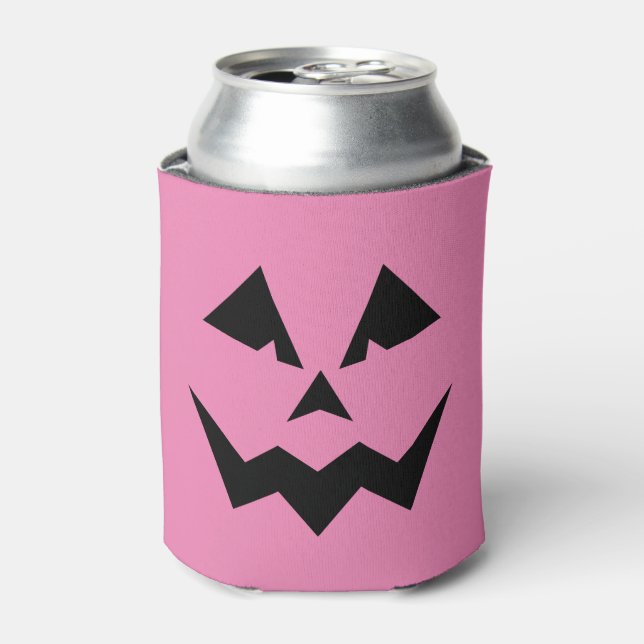 Angry Pink Jack O'Lantern Can Cooler (Can Front)