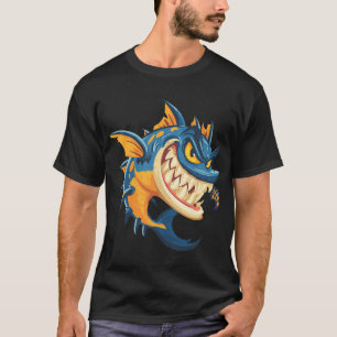 Angry Piranha Cartoon – Fierce Underwater Creatu T-Shirt