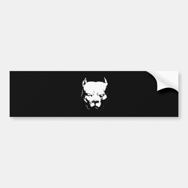 Angry Pitbull Dog Bumper Sticker (Front)