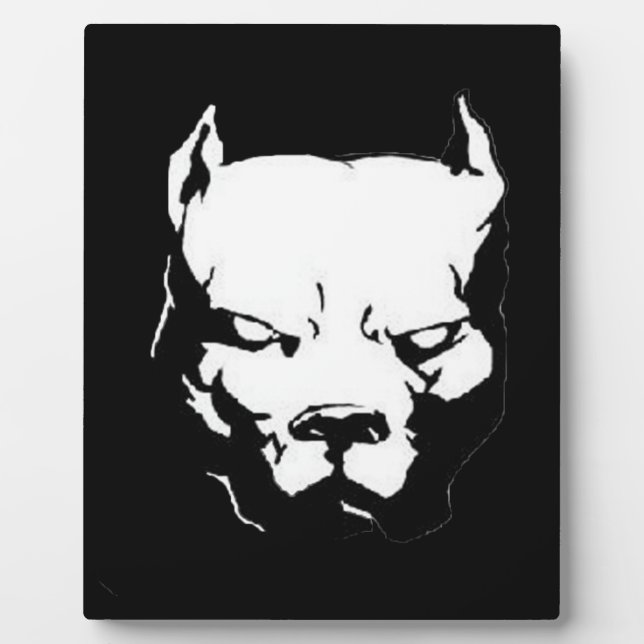 Angry Pitbull Dog Plaque (Front)
