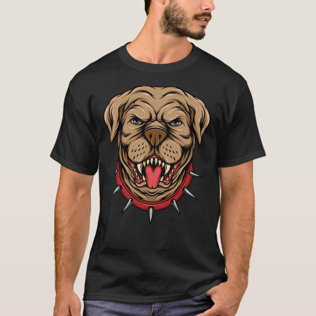 Angry Pitbull Head T-Shirt (Front)