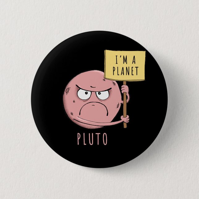 Angry Pluto 6 Cm Round Badge (Front)