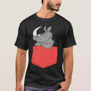 Angry Pocket Rhino   Rhino In Pocket For Kids T-Shirt