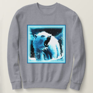 "Angry Polar Bear" Cute Painting. Buy Now Sweatshirt