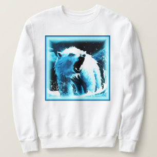 "Angry Polar Bear" Cute Painting. Buy Now Sweatshirt