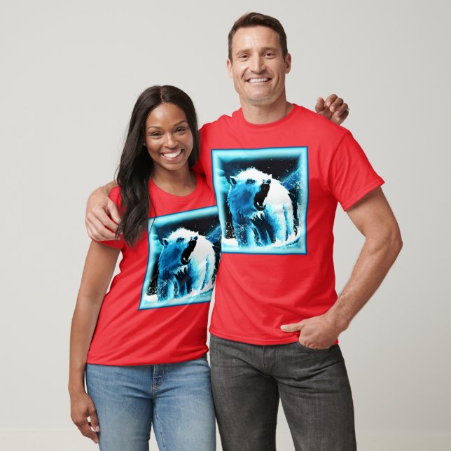 "Angry Polar Bear" Cute Painting. Buy Now T-Shirt (Unisex)